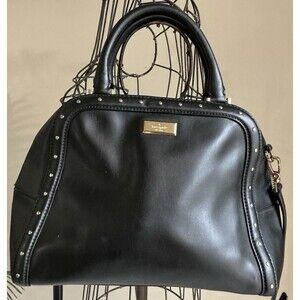 Kate Spade New York Helena Street Studded Black Leather Satchel Handbag Purse